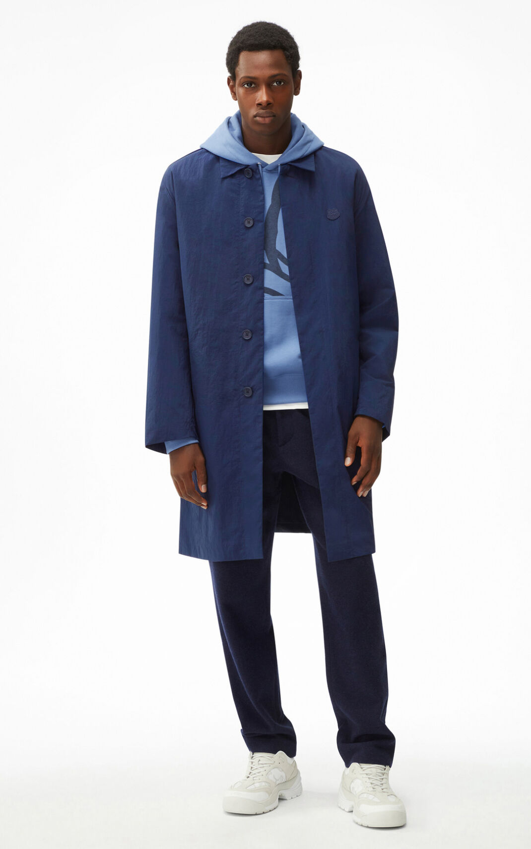 Kenzo Straight cut Ceket Erkek Mavi Siyah | 8293-LUGEJ